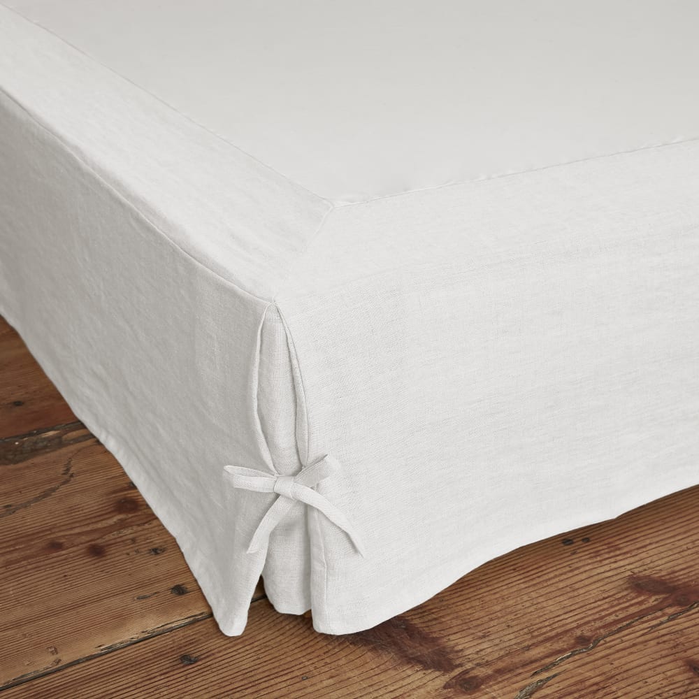 Cache sommier lin français unie 180x200 cm