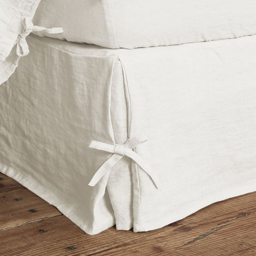 Cache sommier lin français unie 180x200 cm - Maisons du Monde