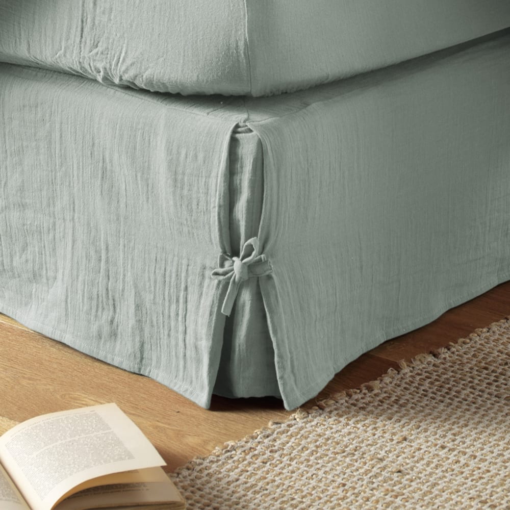Cache sommier gaze de coton unie 160x200 cm - Maisons du Monde