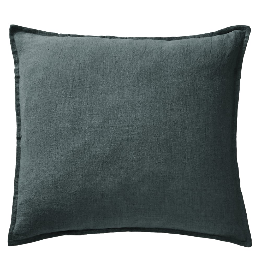 Taie d'oreiller unie lin lavé français 60x60 cm