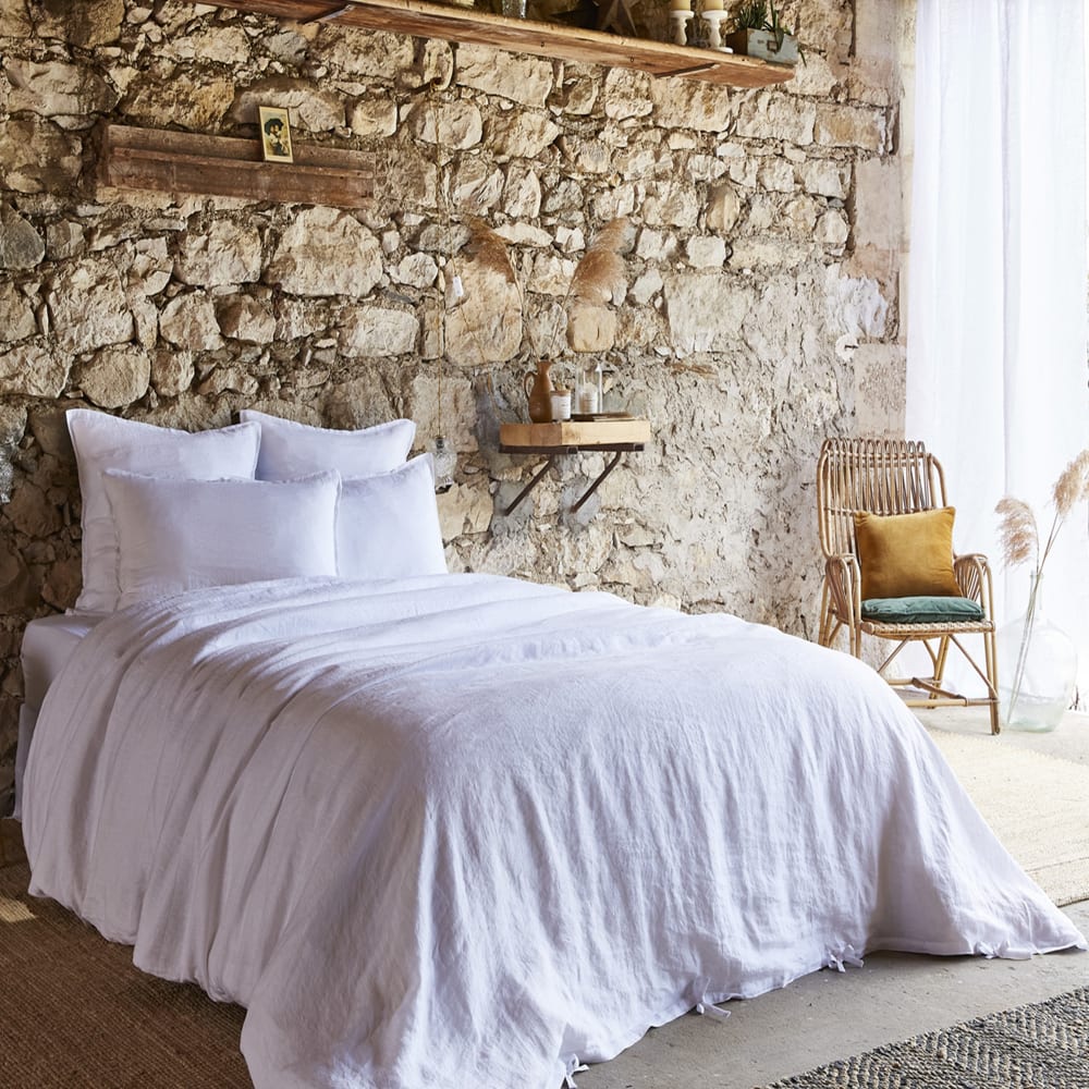 Taie d'oreiller unie lin lavé français 50x70 cm - Maisons du Monde