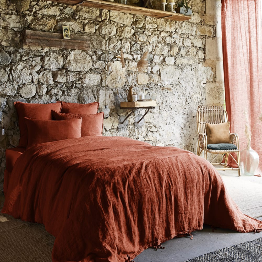 Taie d'oreiller unie lin lavé français 50x70 cm - Maisons du Monde