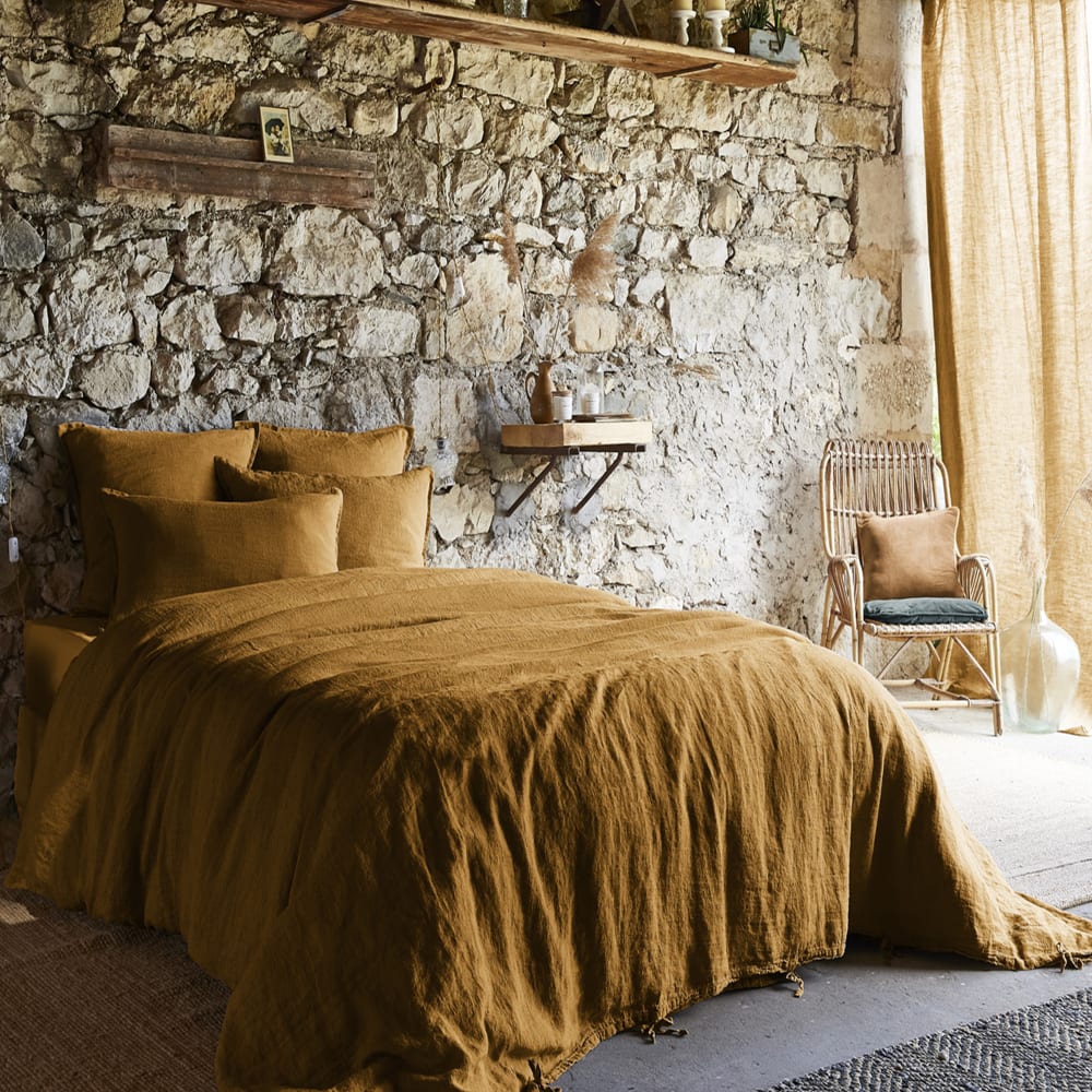 Taie d'oreiller unie lin lavé français 50x70 cm - Maisons du Monde