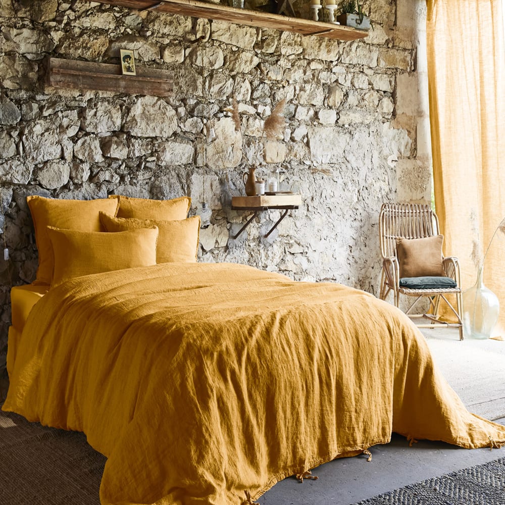 Taie d'oreiller unie lin lavé français 50x70 cm - Maisons du Monde