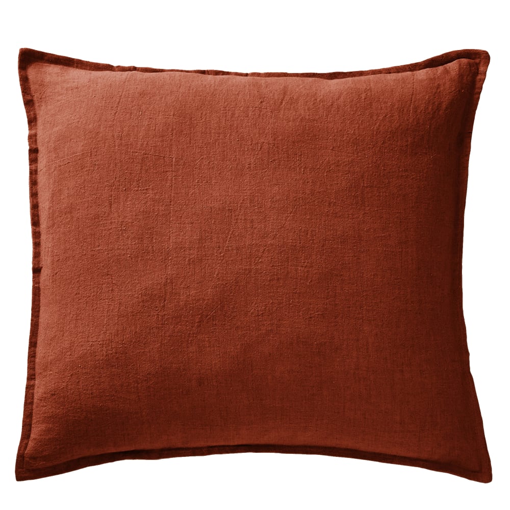 Taie d'oreiller unie lin lavé français 60x60 cm