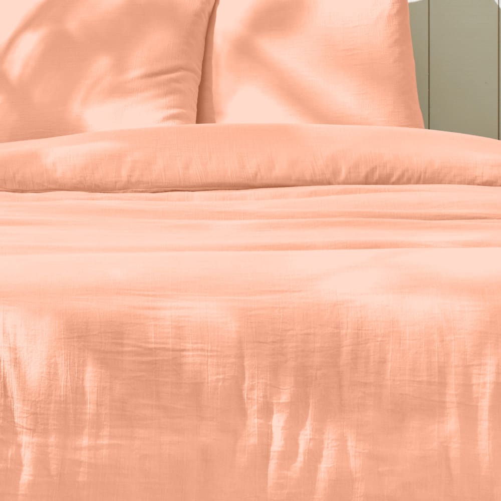 Parure de lit 2 places gaze de coton unie 220x240 cm — vue 3
