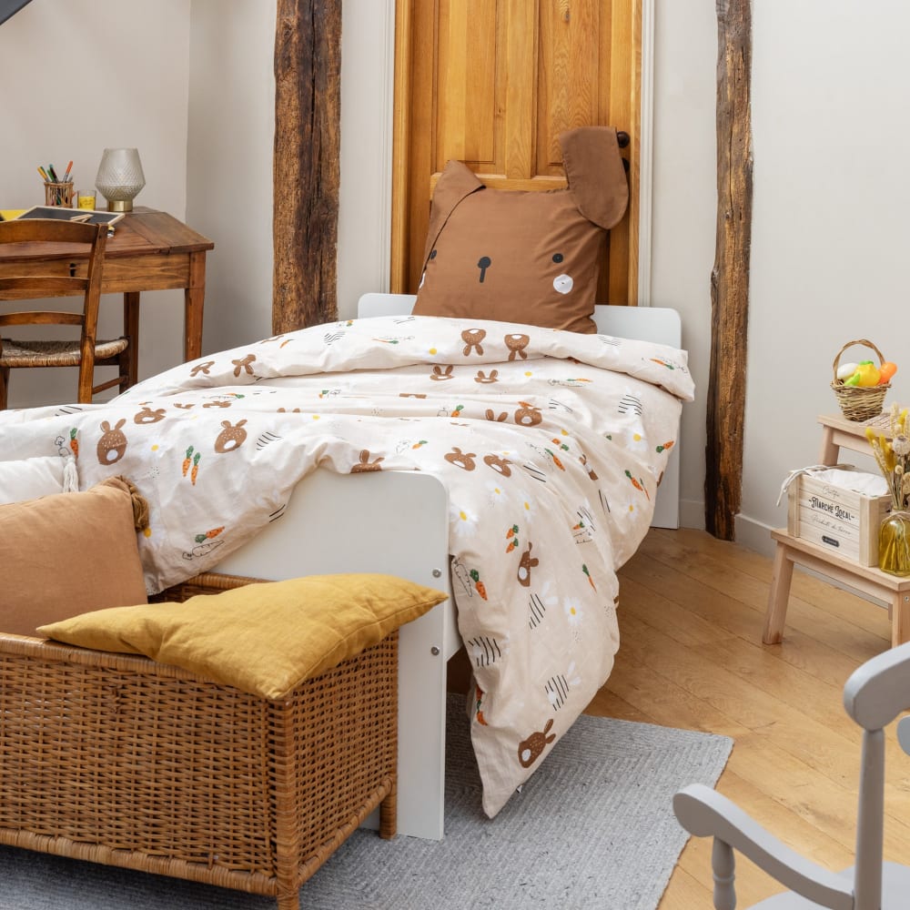 Parure de lit 2 places coton à motifs 220x240 cm