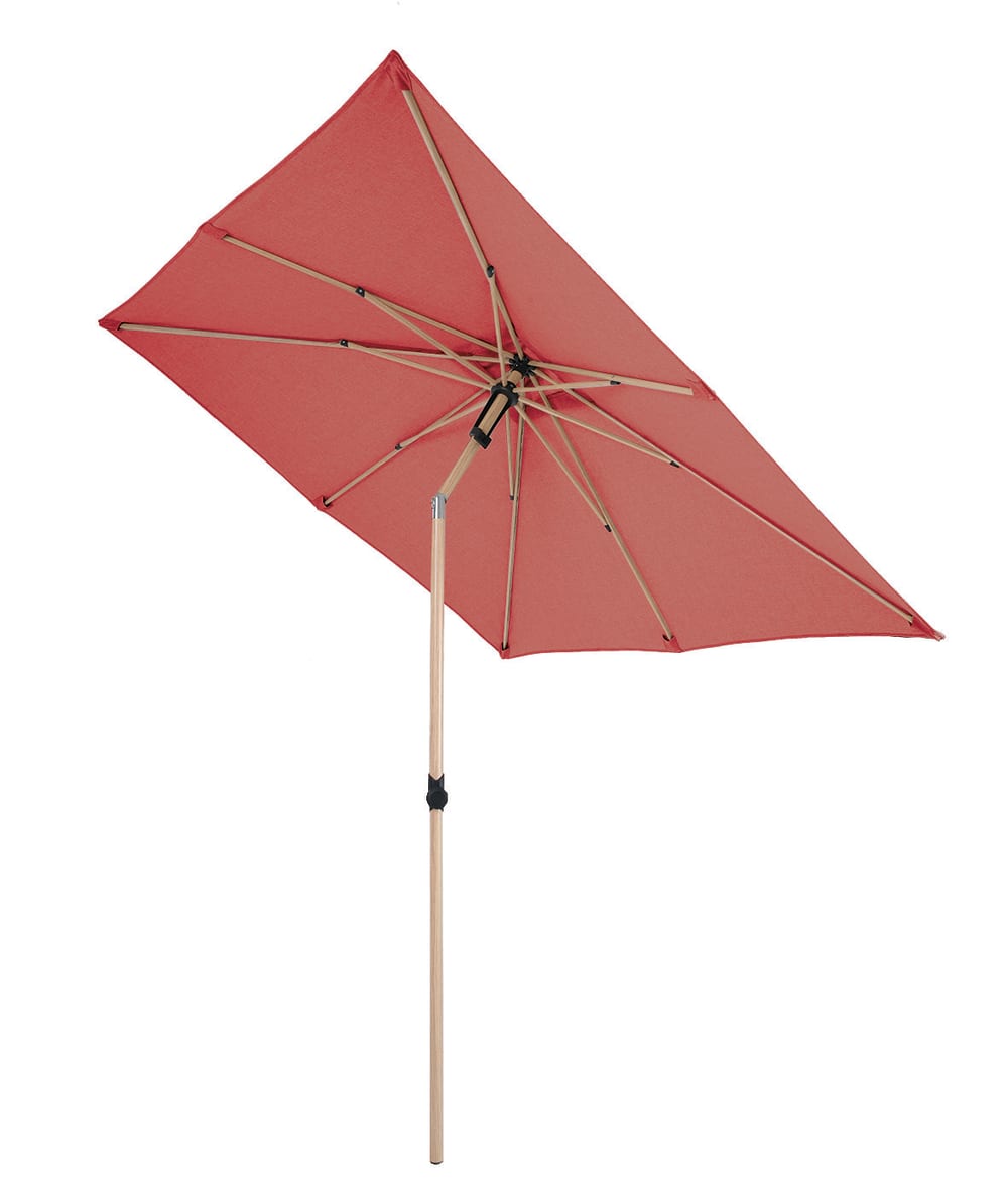 Parasol droit 2,4m - effet bois - terracotta - RUBIS
