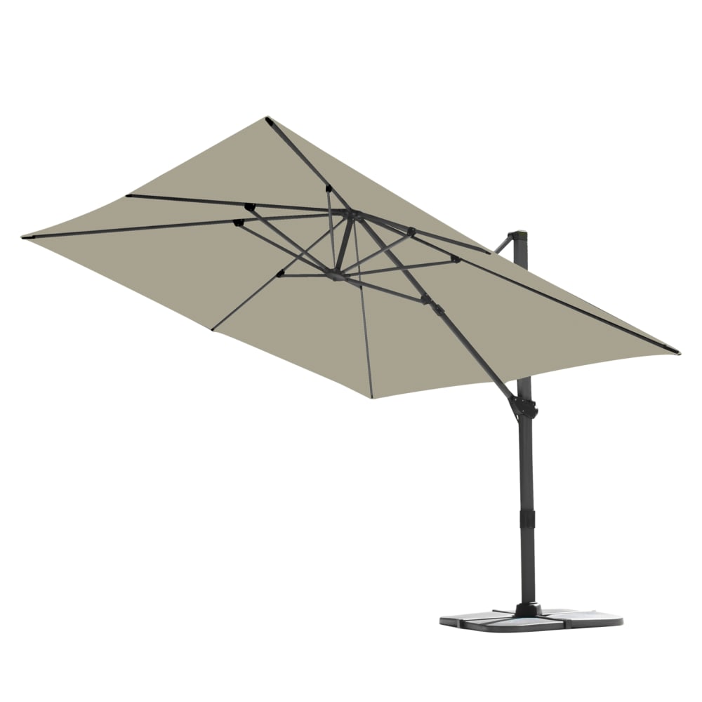 Grand parasol rectangulaire avec rotation 360° aluminium vert 4000 x