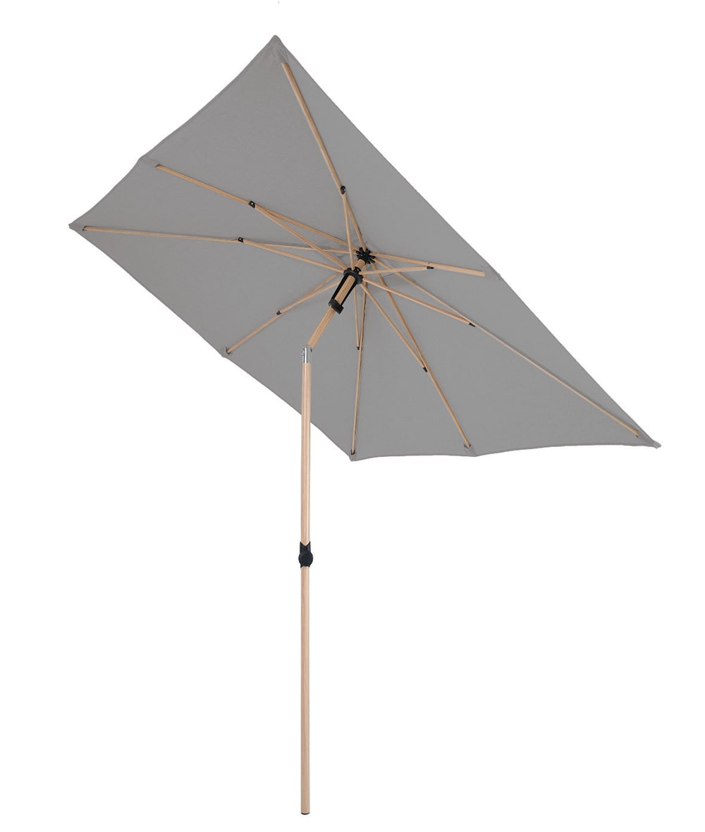 Parasol droit Ø2,4m - effet bois - gris anthracite - RUBIS