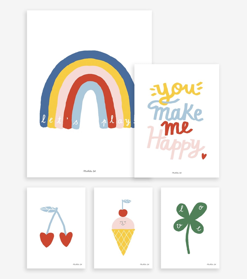 Lilipinso - Lot de 5 affiches décoratives, Lilipinso