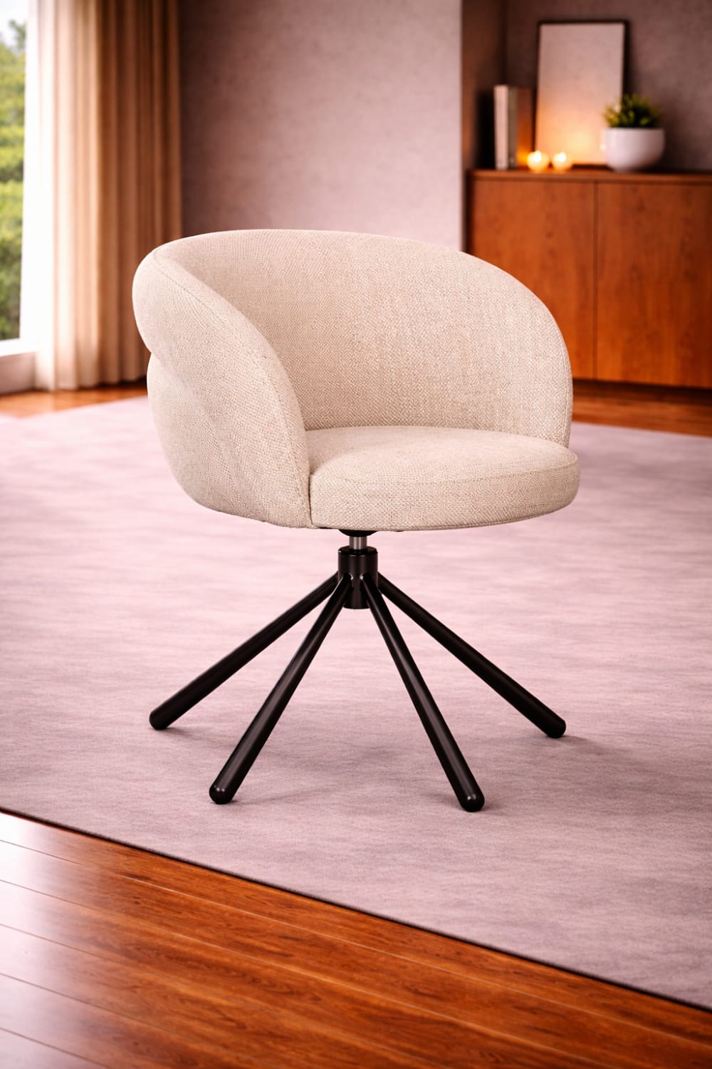 Drehbarer Armlehnstuhl, beige - Maisons Du Monde