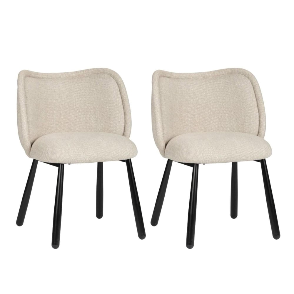 Pole to Pole 2er-Set Polsterstühle, beige - Stoff
