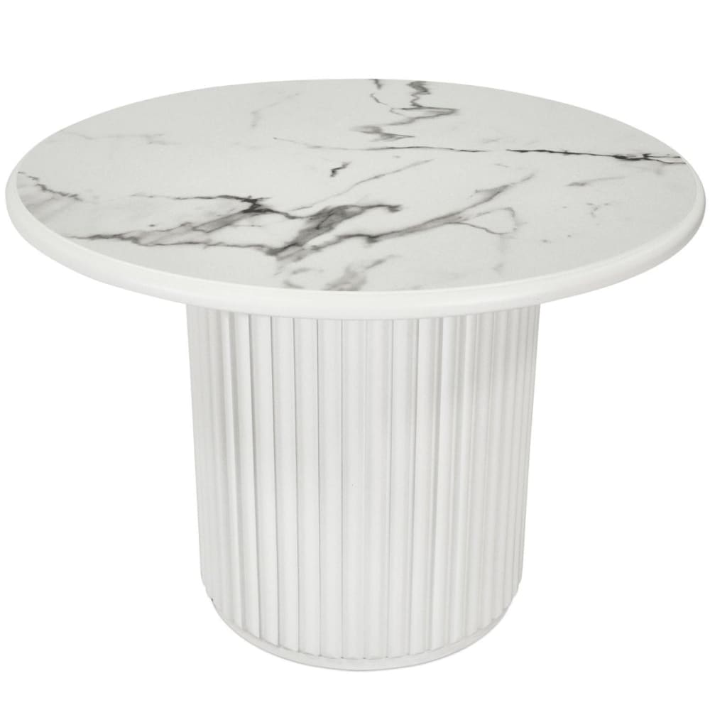 Table basse ronde style scandinave blanc