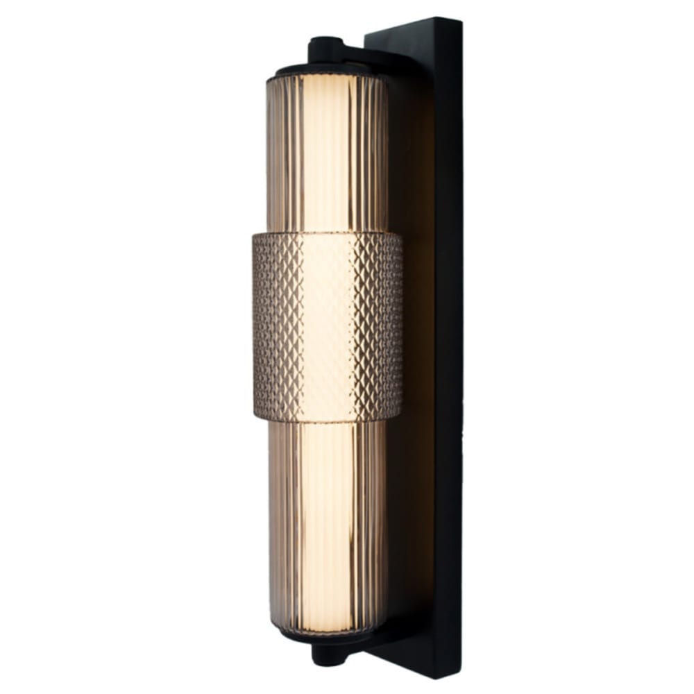 Applique led salle de bain verre fumé et noir