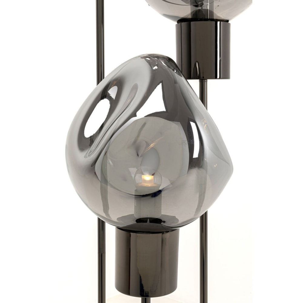 Lampadaire en verre déstructuré et acier gris — vue 4