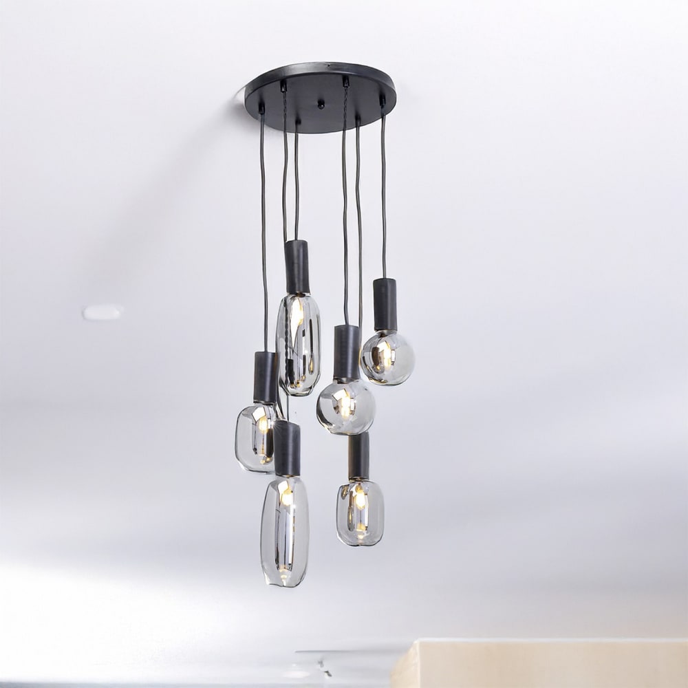 Suspension en verre et acier noir — vue 3