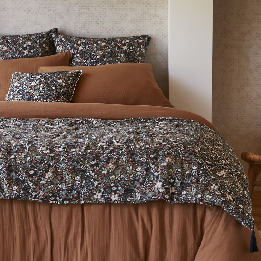 Bout de lit gaze de coton nora minuit 90x200 cm