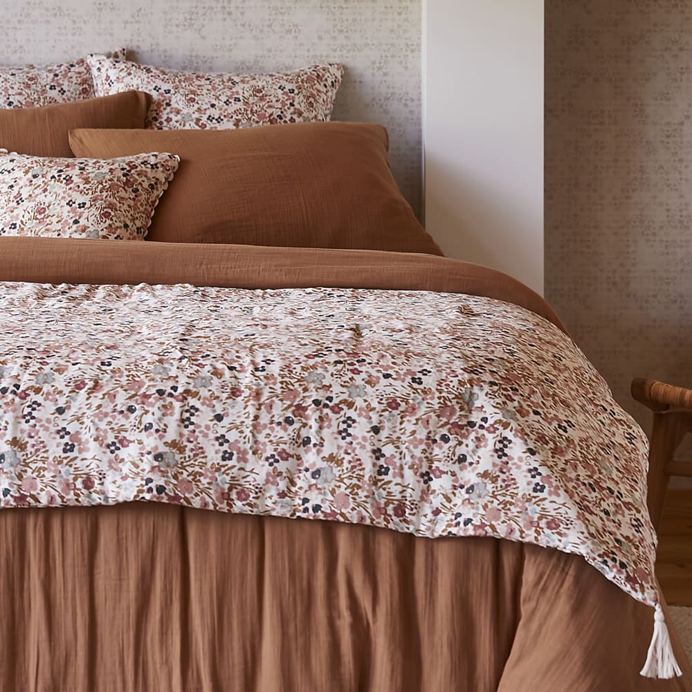 Bout de lit gaze de coton nora naturel 90x200 cm