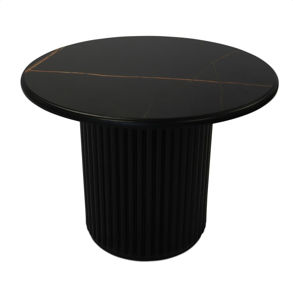 Table basse ronde style scandinave noir