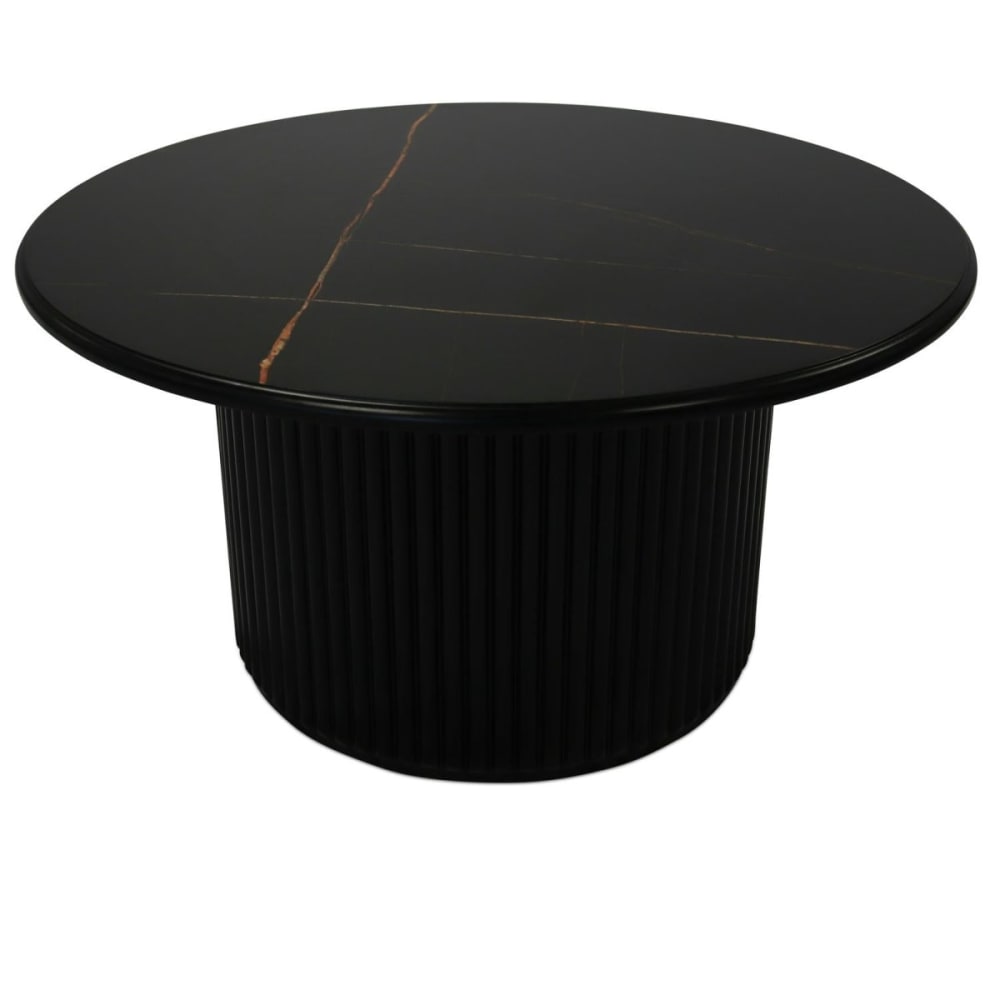 Table basse ronde style scandinave noir