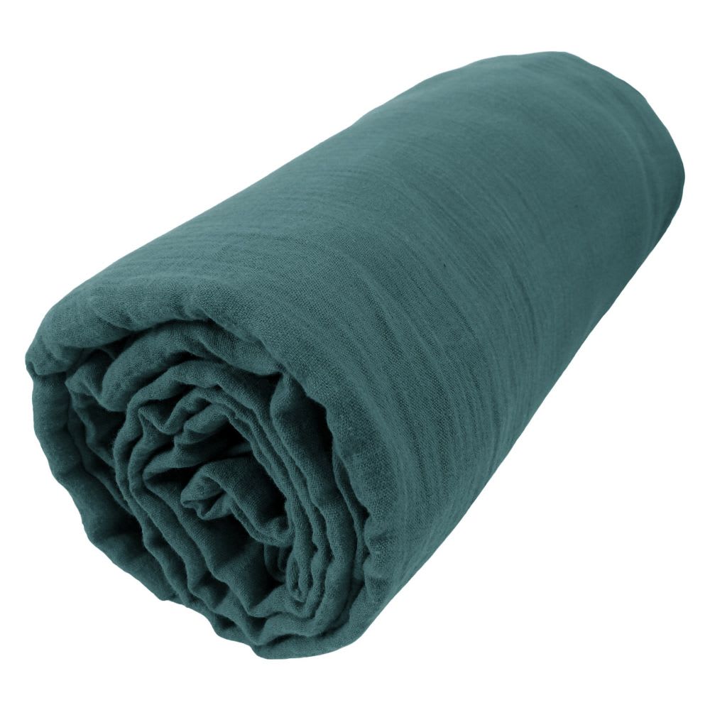 Drap housse gaze de coton unie 200x200 cm — vue 4