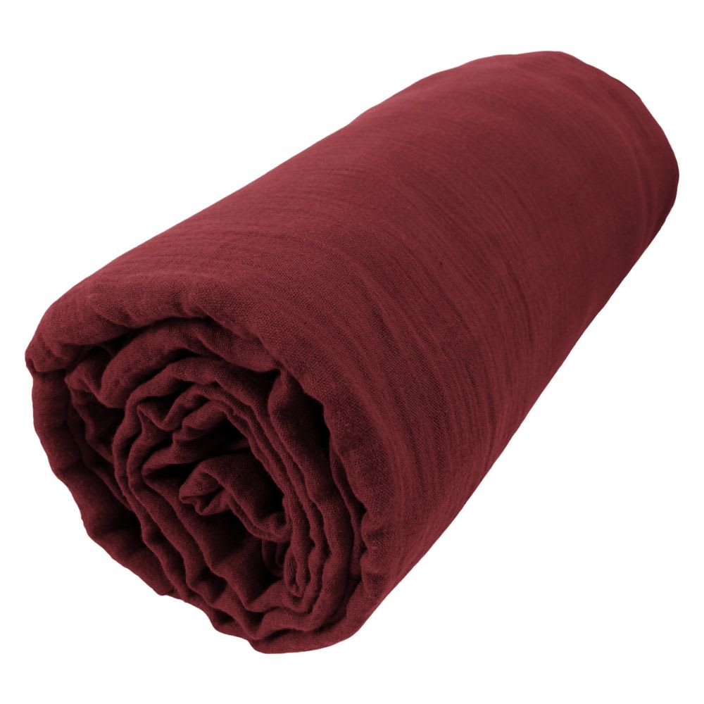Drap housse gaze de coton unie 200x200 cm — vue 4