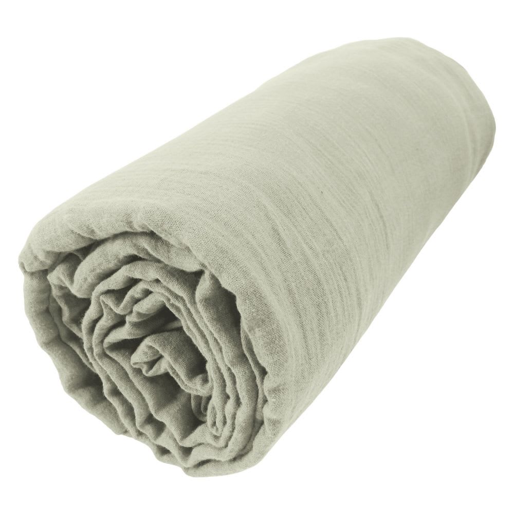 Drap housse gaze de coton unie 200x200 cm — vue 4