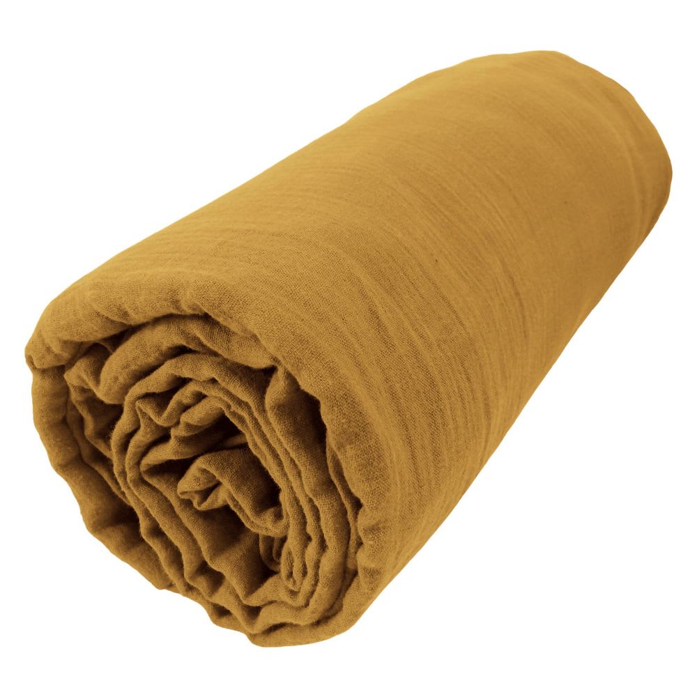 Drap housse gaze de coton unie 200x200 cm — vue 4