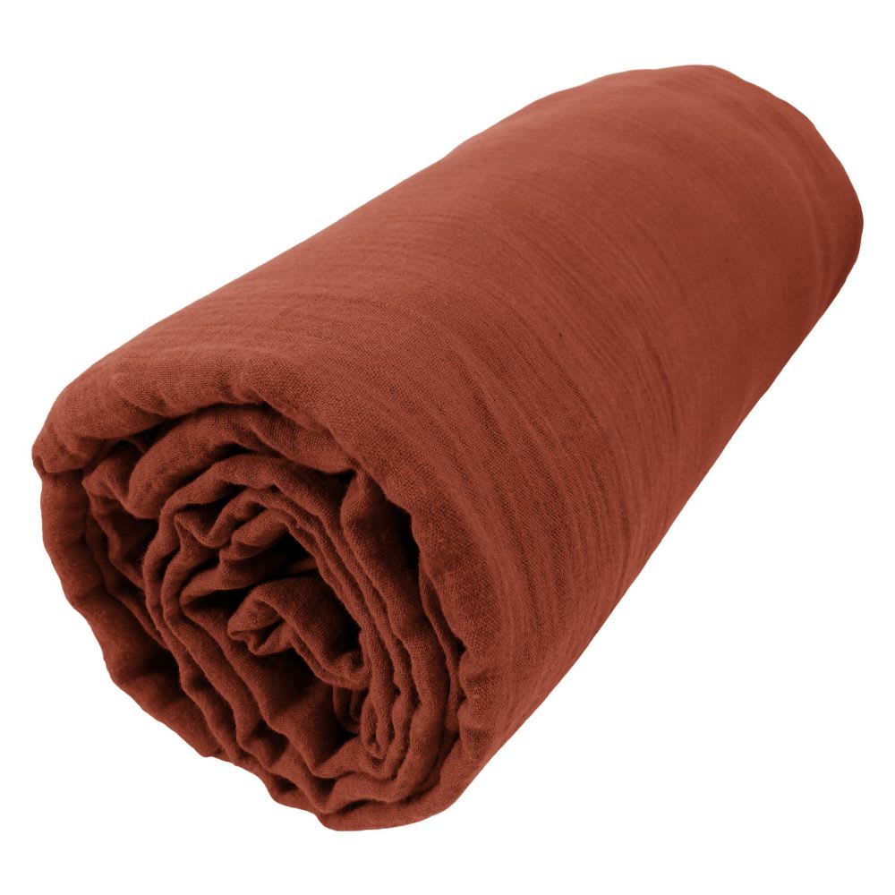 Drap housse gaze de coton unie 200x200 cm — vue 4