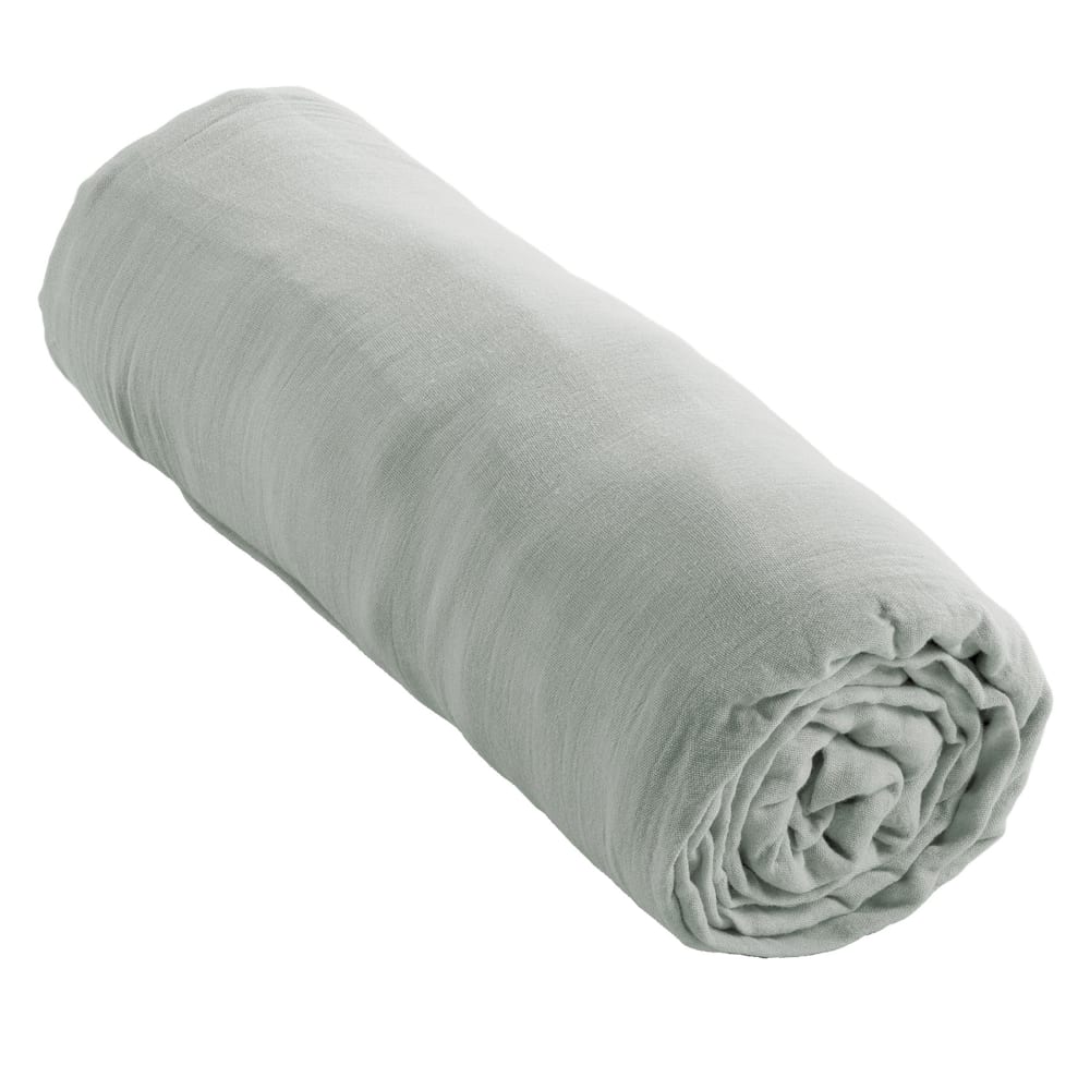 Drap housse gaze de coton unie 160x200 cm — vue 4