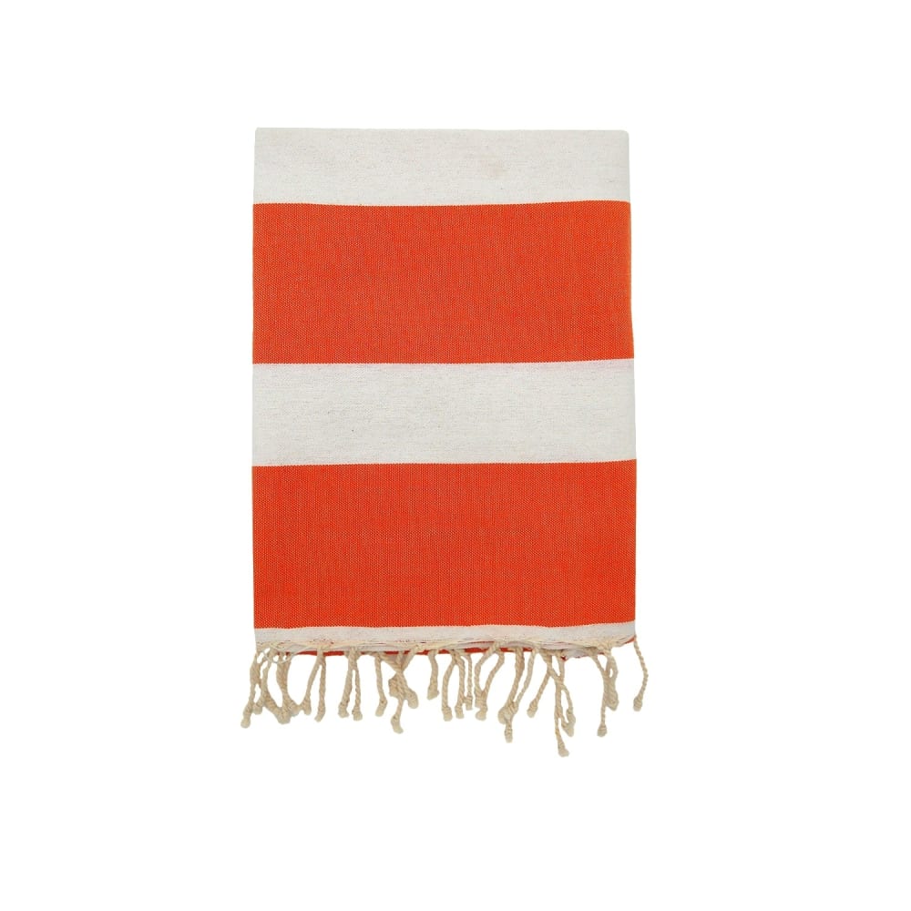 Fouta plate traditionnelle ''Transat'' Orange 100x200