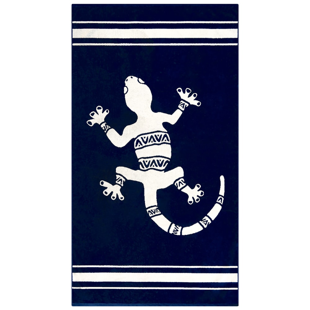 Serviette de plage éponge Velours Jacquard Bleu    Sistelo 90x170