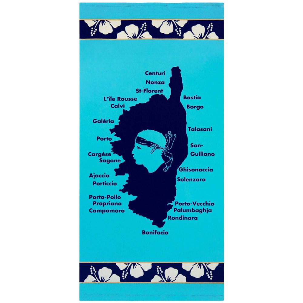 Serviette de plage  microfibre Bleu  Lavezzi 70x140