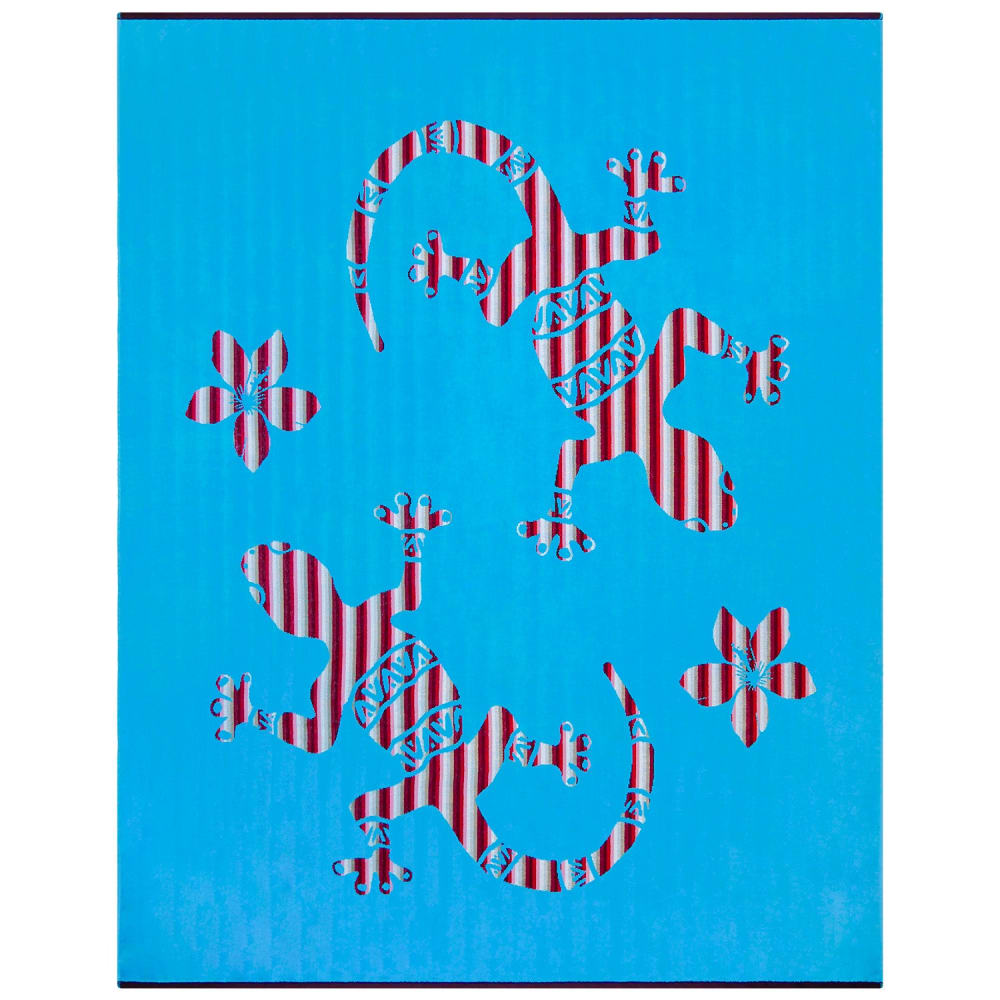 Serviette de plage  éponge Velours Jacquard Bleu    Carvao 140x180