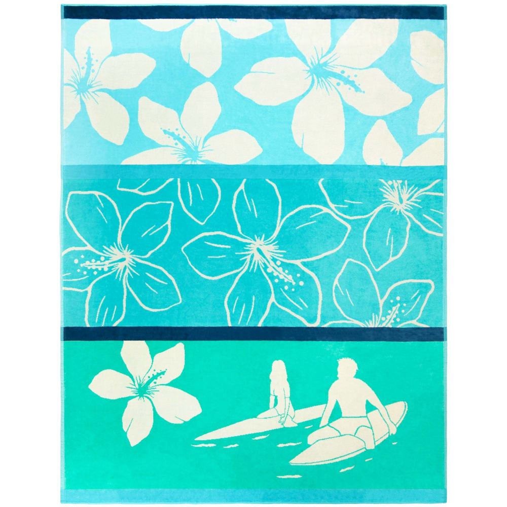 Serviette de plage éponge Velours Jacquard Bleu Freestyle 140x180