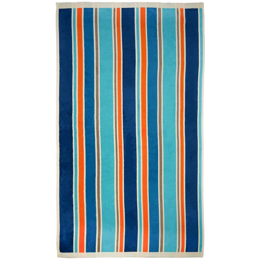 Serviette de plage éponge Velours Jacquard Bleu    Zamora 100x175