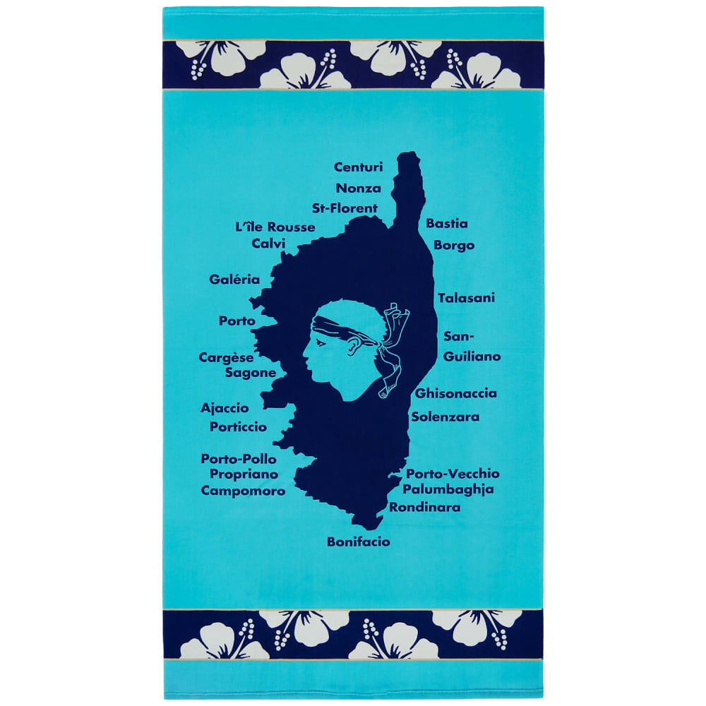 Serviette de plage microfibre Bleu    Olzo  90x170