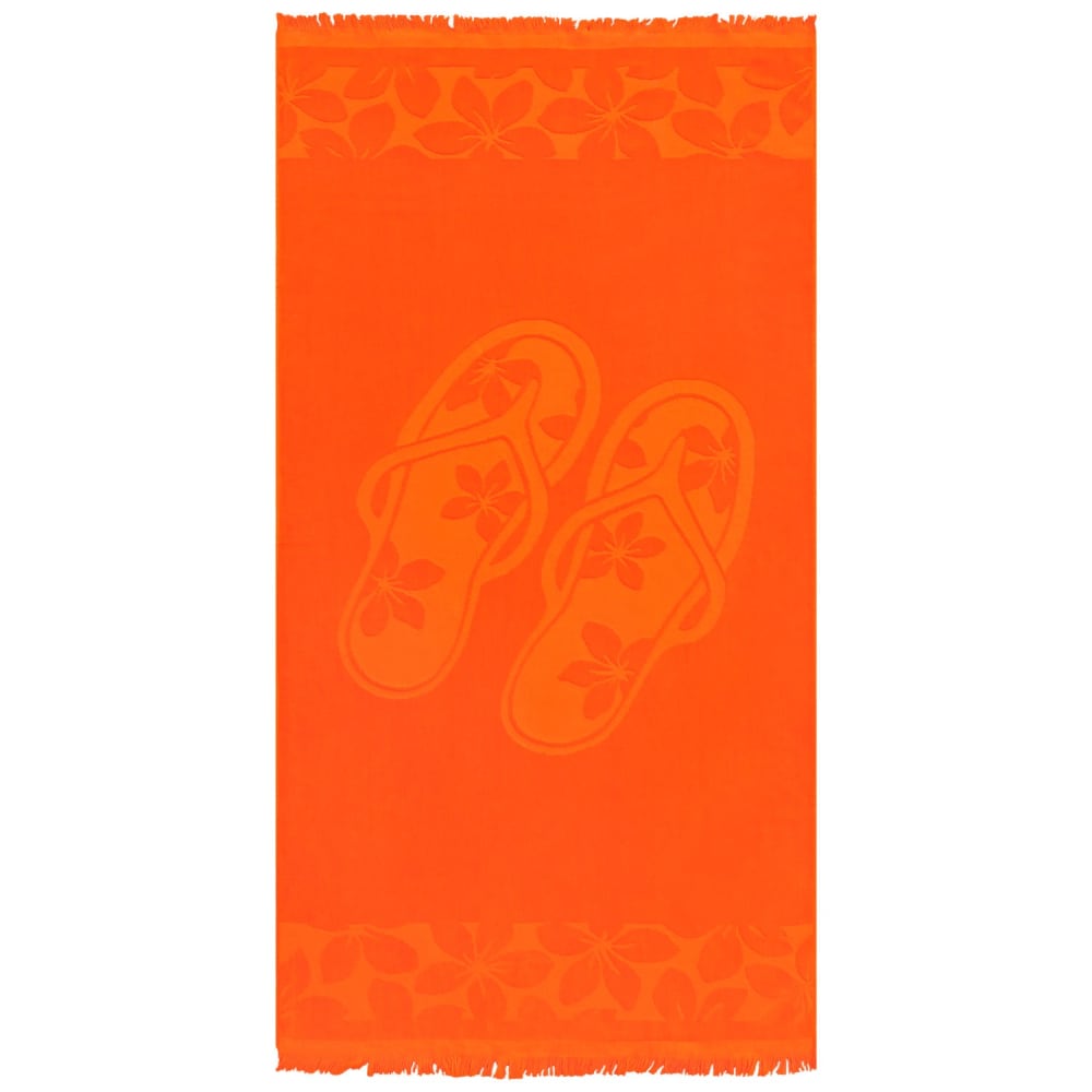 Serviette de plage éponge Velours ciselé Orange Kerlaz 90x170
