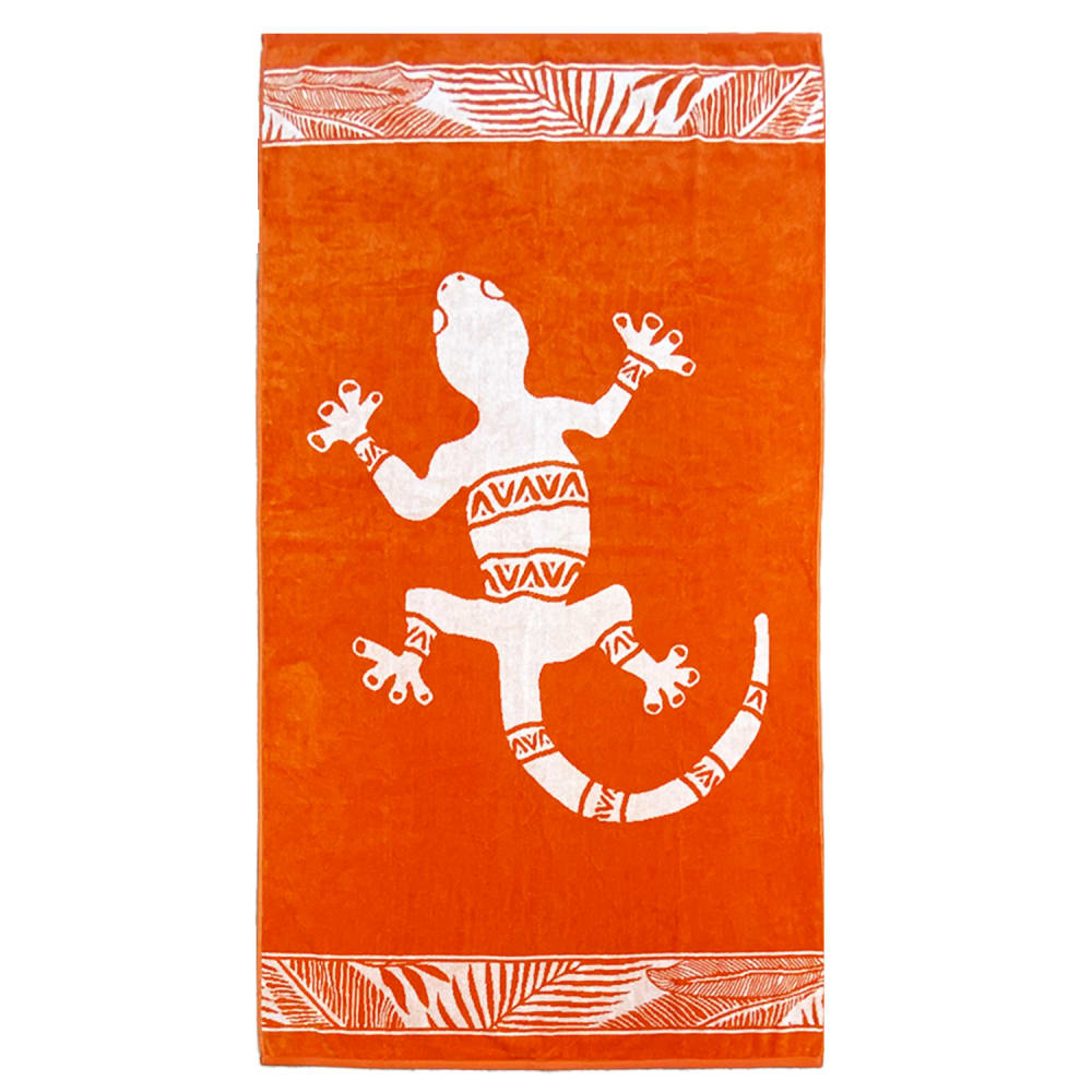 Serviette de plage éponge Velours Jacquard Orange Nossa 90x170