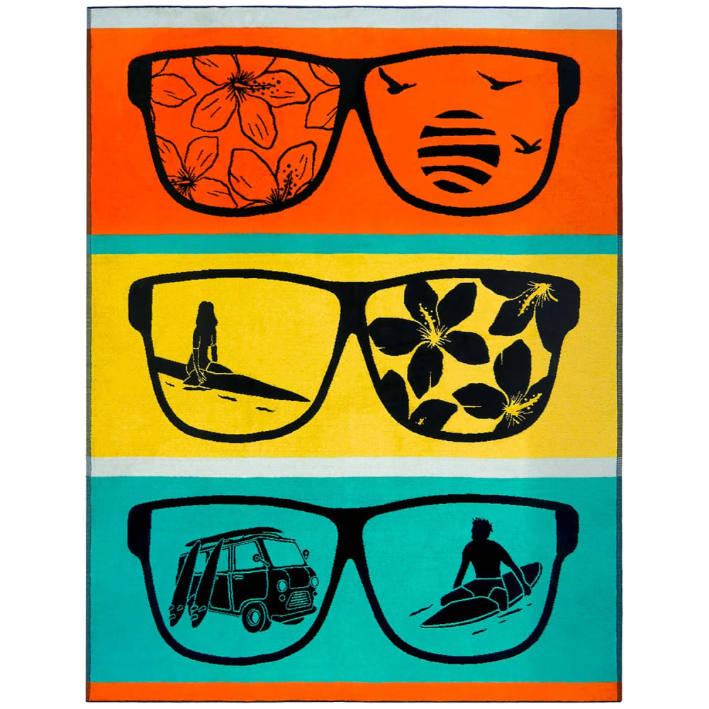 Serviette de plage  éponge Velours Multicolore    Mondrago 140x180