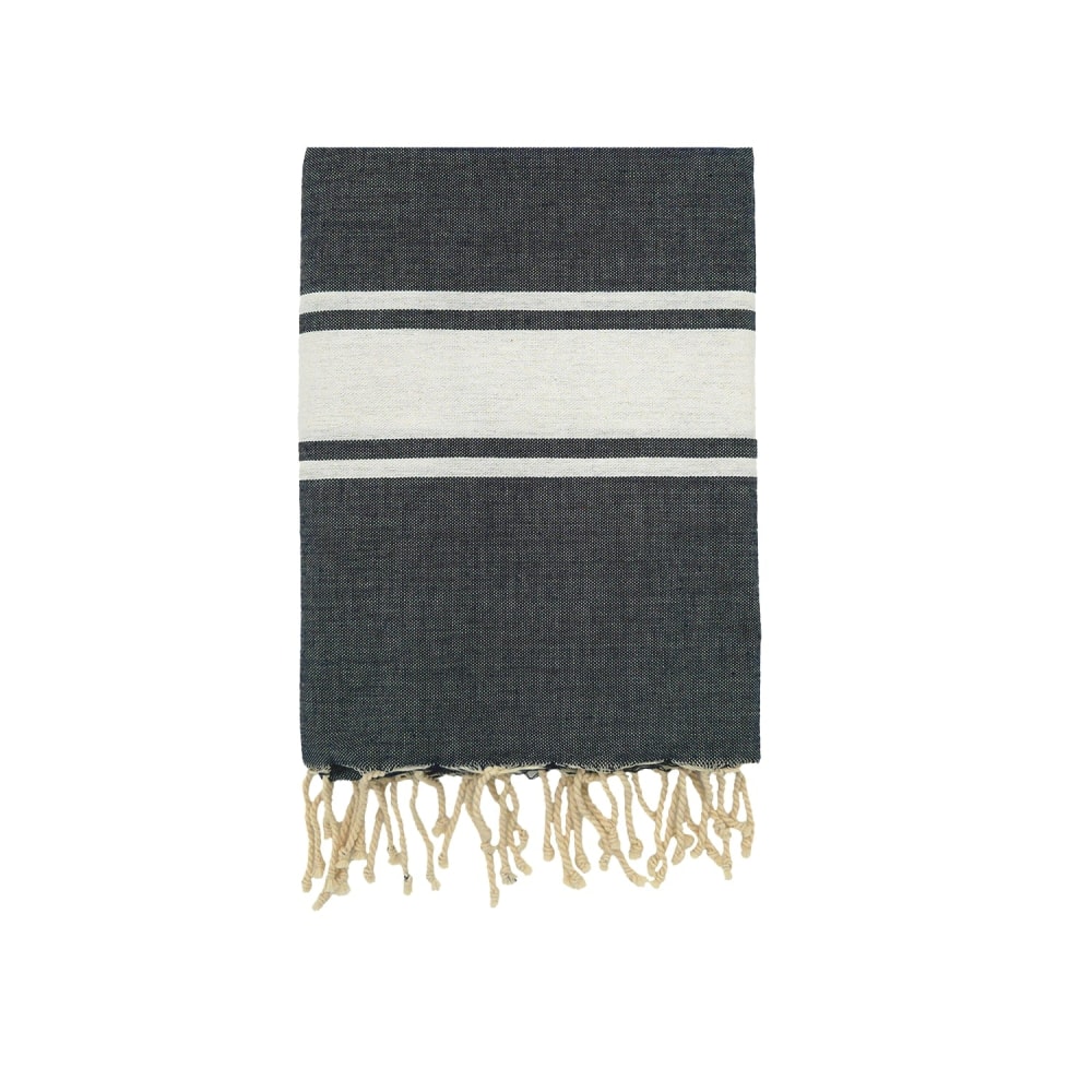 Fouta plate traditionnelle  ''Kozo'' Bleu Marine 100x200