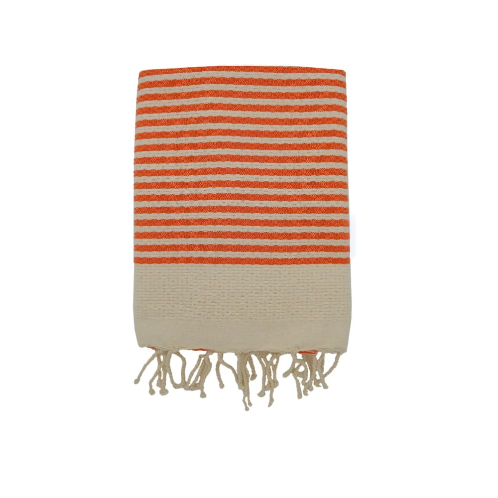 Fouta nid d'abeille traditionnelle   ''Yadara'' Orange 200x200