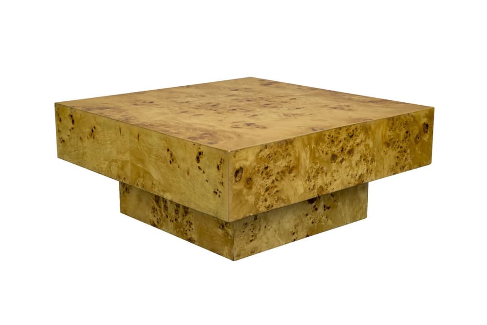 Table basse carrée en bois d'eucalyptus