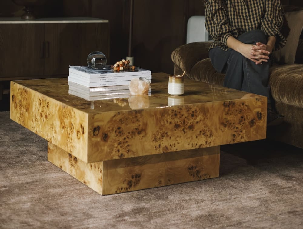 Quadratischer Couchtisch aus Eukalyptusholz L90 - Maisons Du