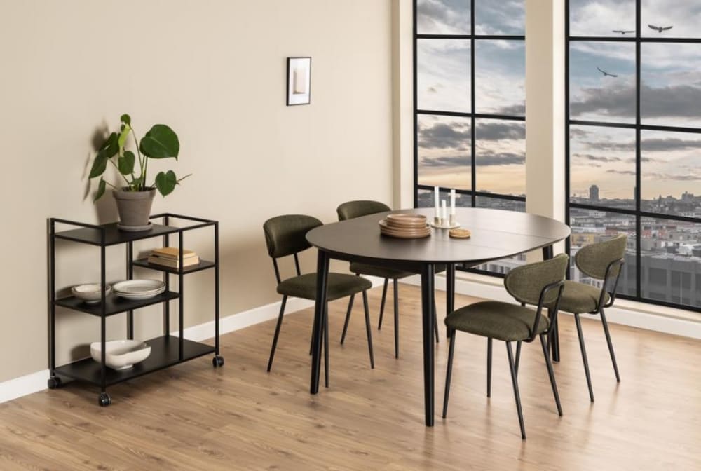 Table ronde extensible en chêne noir D115