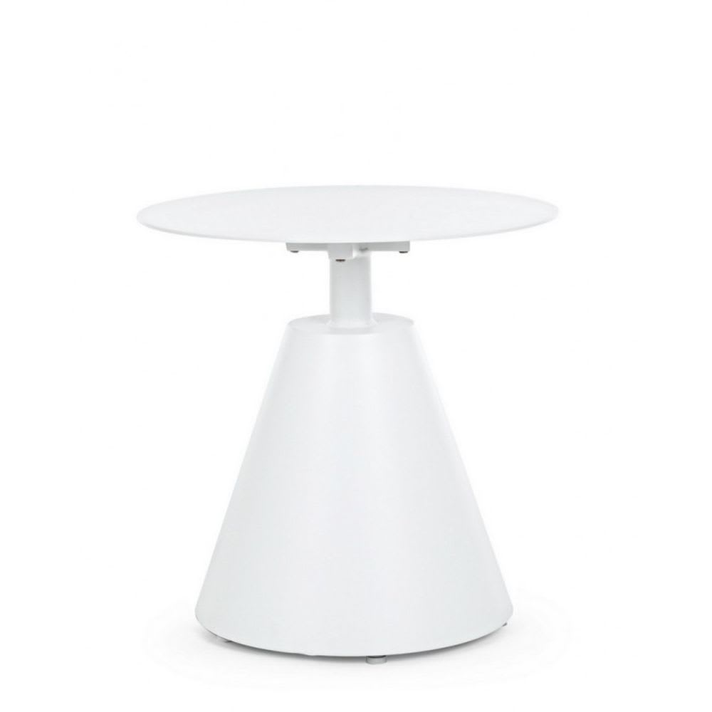 Table basse ronde en aluminium blanc