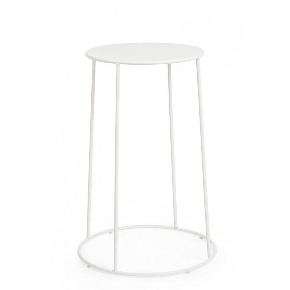 Ensemble de 4 tables basses en acier blanc