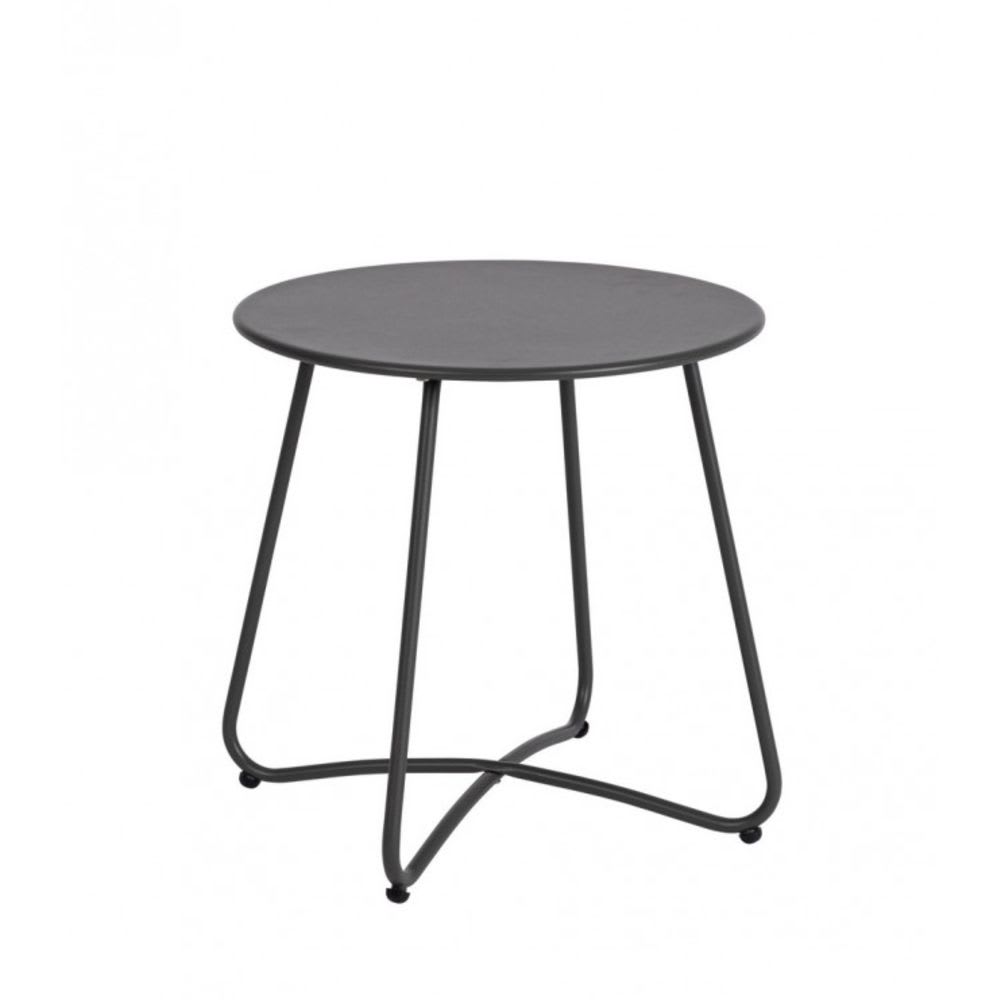 Table basse ronde en acier anthracite