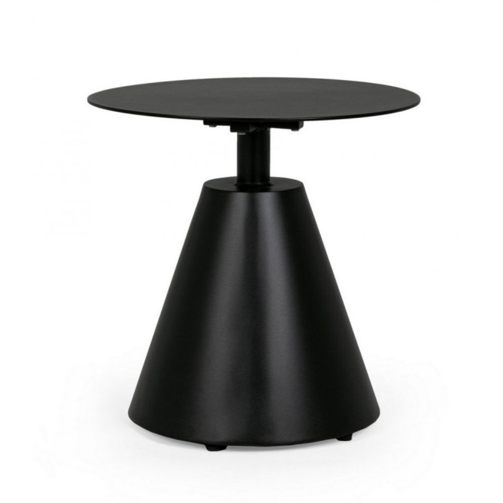 Table basse ronde en aluminium noir